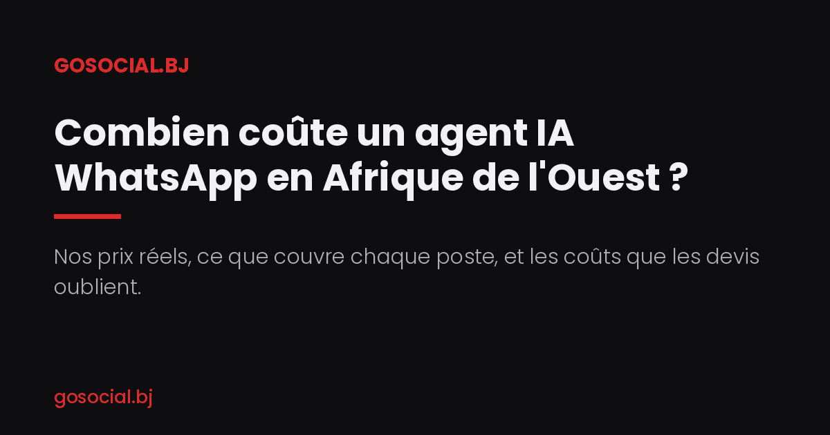Visuel de partage : Combien coûte un agent IA WhatsApp en Afrique de l’Ouest ?