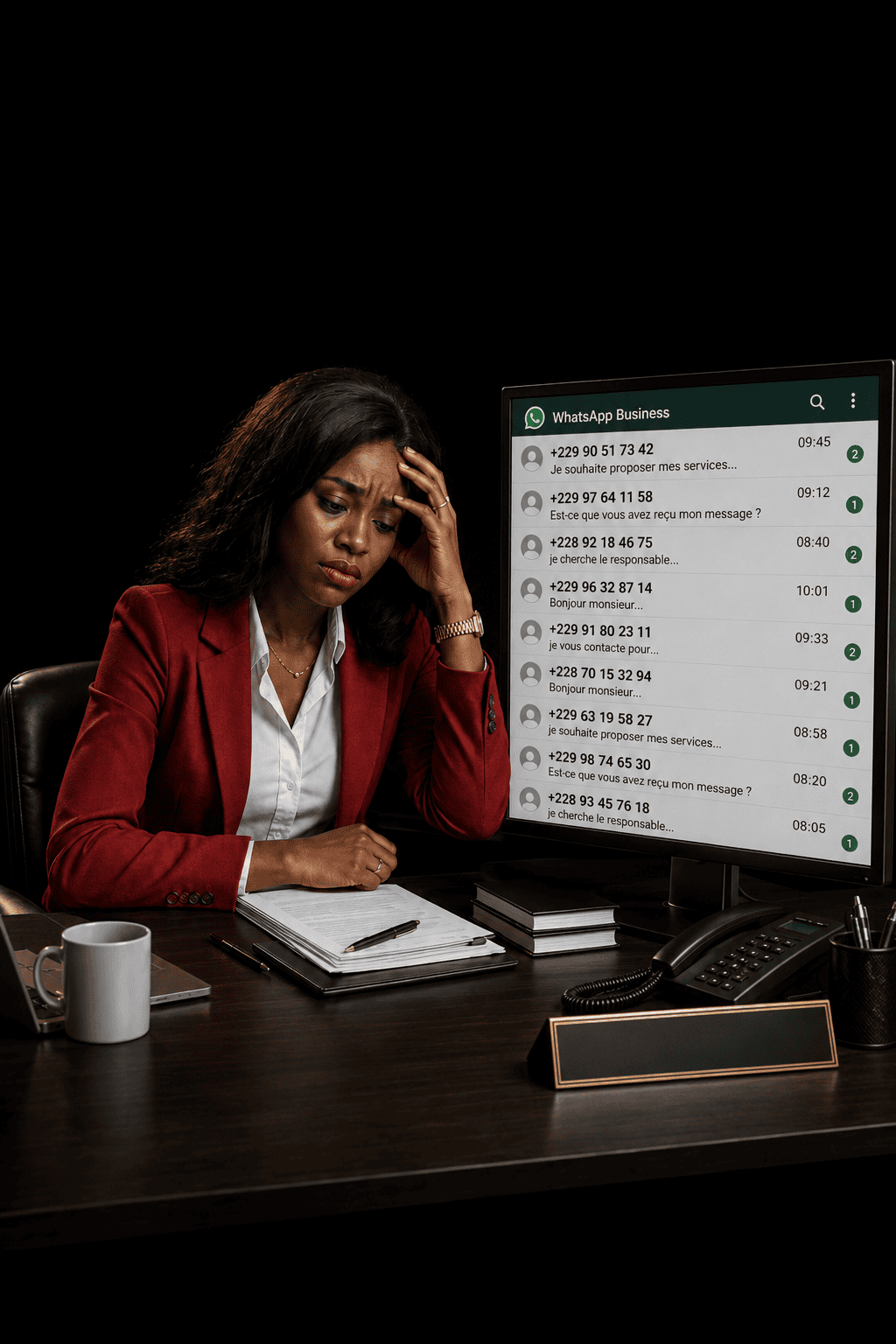 Situation commerciale sous pression avec WhatsApp intégré au poste de travail